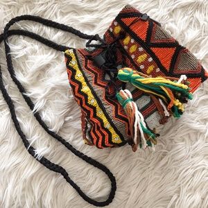 NWT Zara Handmade Beaded Crossbody Bag